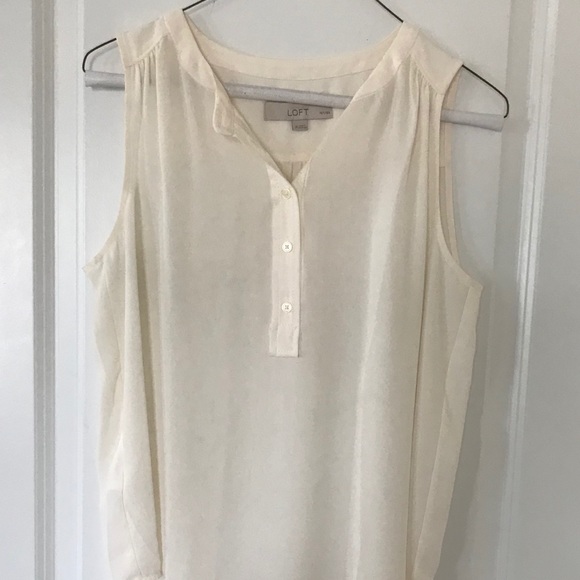 LOFT off white sleeveless blouse - NWOT - Picture 2 of 3